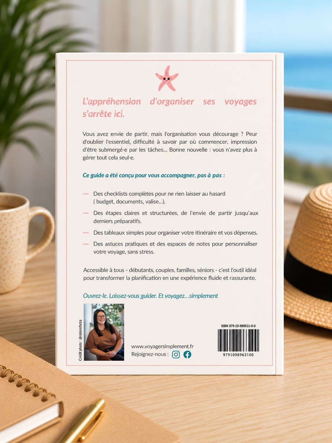 Couverture du carnet Voyager Simplement, verso